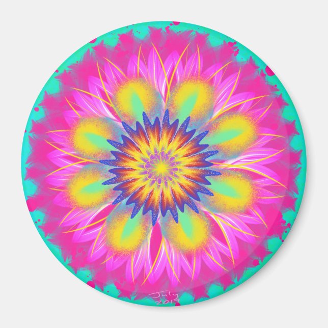 Íman Senhora Rosa Esplecida por Flor de Energia (Frente)