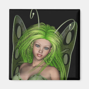 Íman Senhora verde Fada 1 - arte da fantasia 3D -
