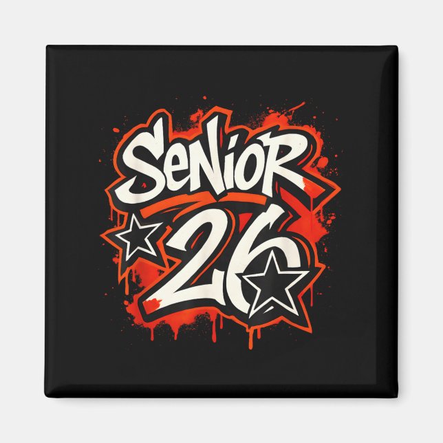 Íman Senior 2026 Graffiti Drip Style Graduation Graphic (Frente)