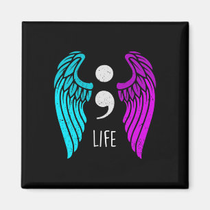 Íman Sensibilização - Anjo Semi Colon Life