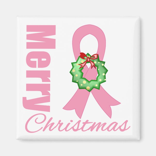 Íman Sensibilização para o Cancer Feliz Fita de Natal (Frente)