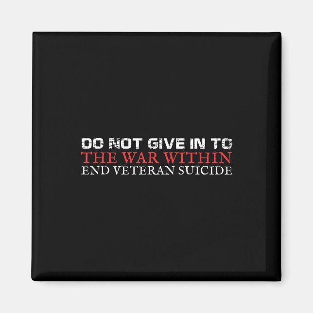 Íman Sensibilização para o Suicídio Veterano (Frente)