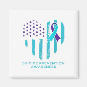 Íman Sensibilização Suicida Camisa Bandeira Americana
