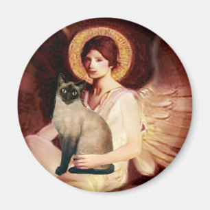 Íman Sentado Angel - Selo de focagem - gato siamês