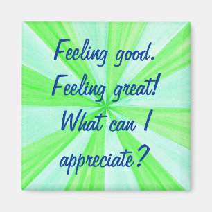 Íman Sentir-se bem, sentir excelente, ímãs de afirmação