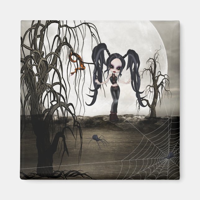 Íman Sepia Gótico Girl (Frente)