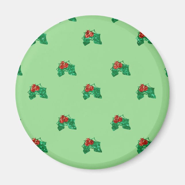 Íman sequenciar natal Holly (Frente)