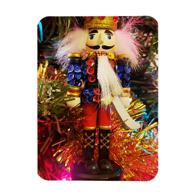 Íman Sequin Nutcracker soldado enfeites de natal (Vertical)