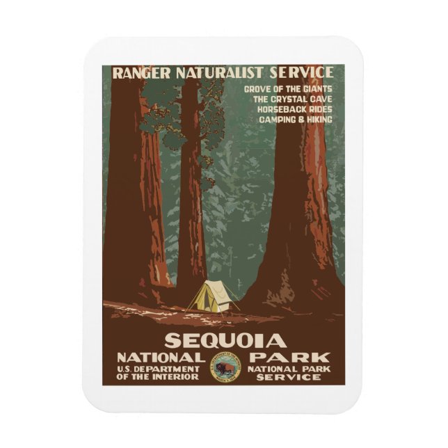 Íman Sequoia National Park EUA Viagens vintage (Vertical)