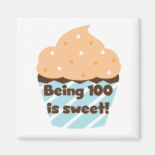 Íman Ser 100 é t-shirt e presentes doces do aniversár