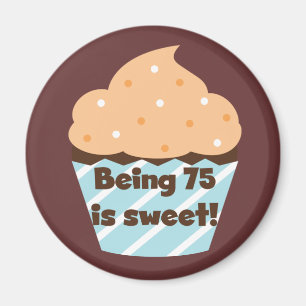 Íman Ser 75 é t-shirt e presentes doces do aniversári