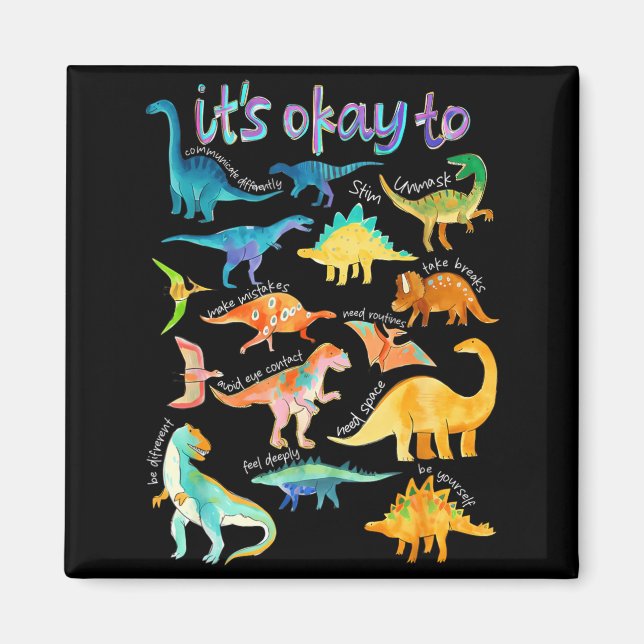 Íman Ser Diferente Autismo Dinossauro Conscientização d (Frente)