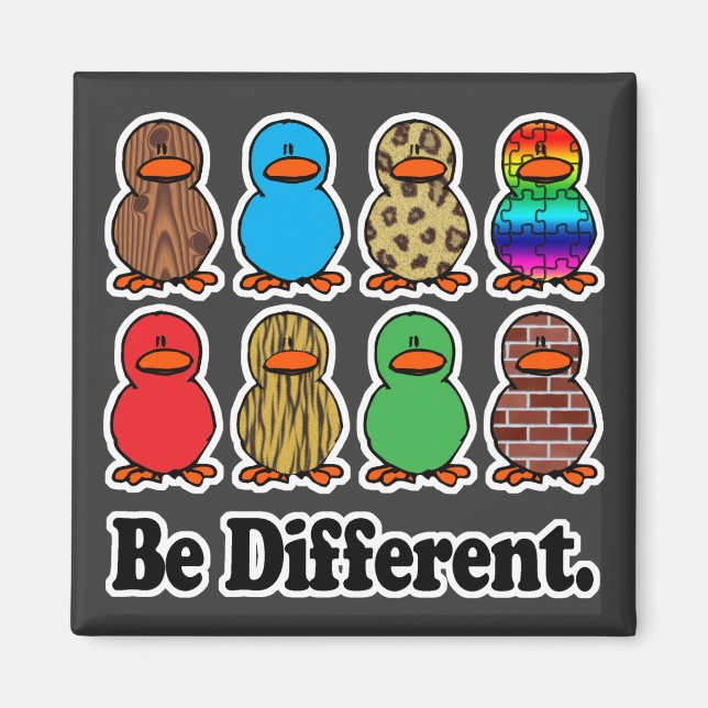 Íman ser diferente padrão engraçado patos (Frente)