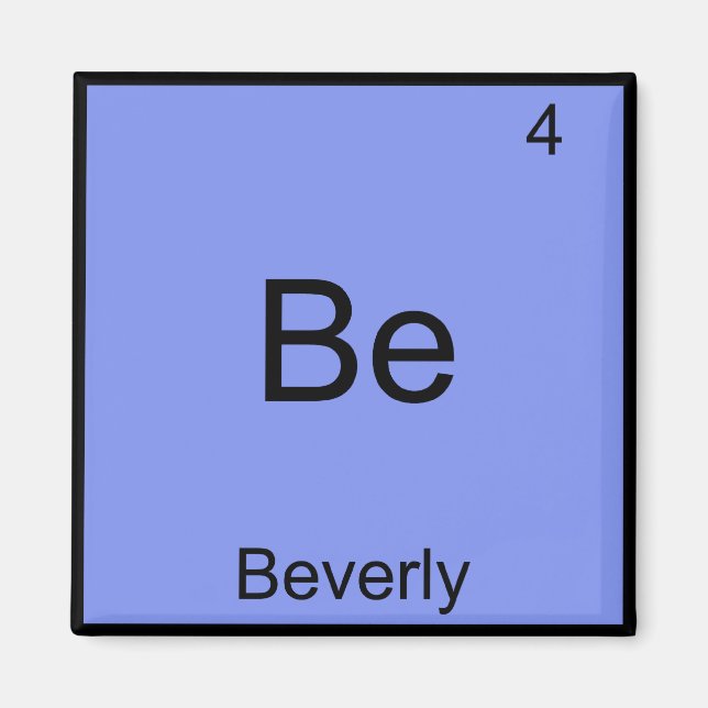 Íman Ser - Nome da Letra do Elemento Químico Beverly Di (Frente)