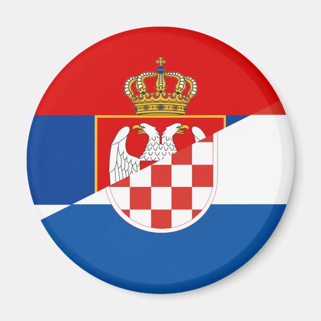 Íman serbia croatia bandeira país meio símbolo (Frente)