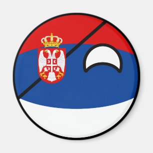 Íman Serbia Geeky de tensão engraçado Countryball