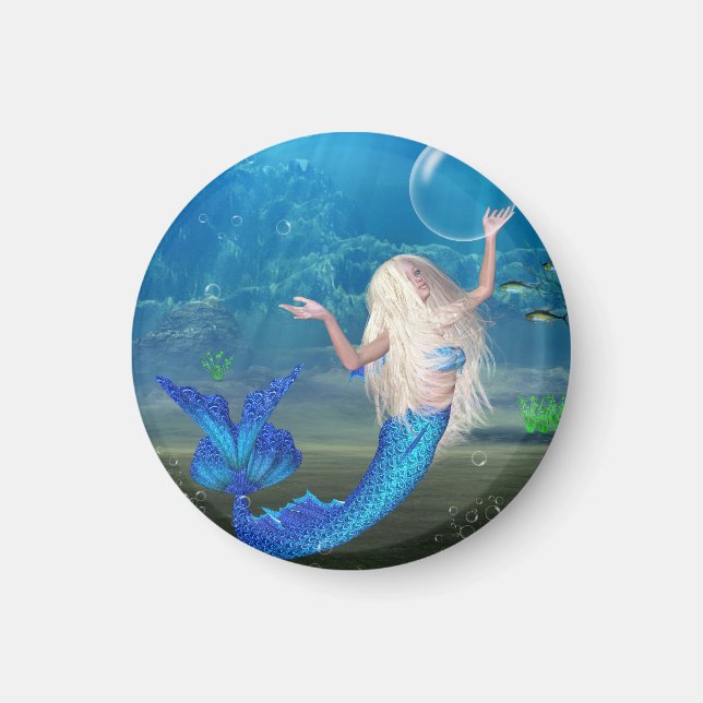 Íman Sereia bonito loira com bolha (Frente)