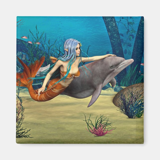 Íman Sereia com Golfinho (Frente)