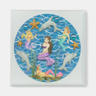 Íman Sereia com golfinhos 001 JL Biel