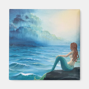 Íman Sereia e navio no ímã de arte marítima