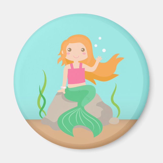 Íman Sereia fofa debaixo do mar, para meninas (Frente)