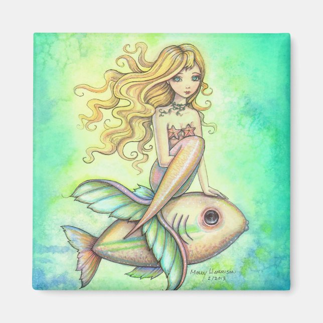 Íman Sereia Fofa e Ímã de Peixe (Frente)