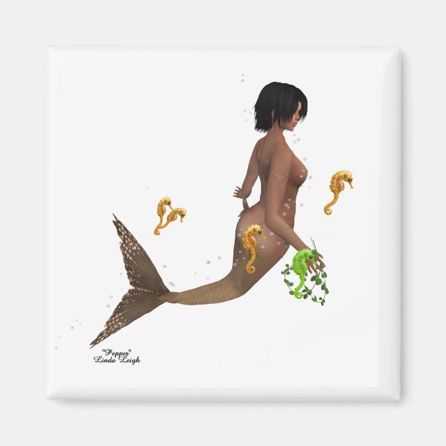 Íman Sereia Gira Com Magneta De Seacavalos (Frente)