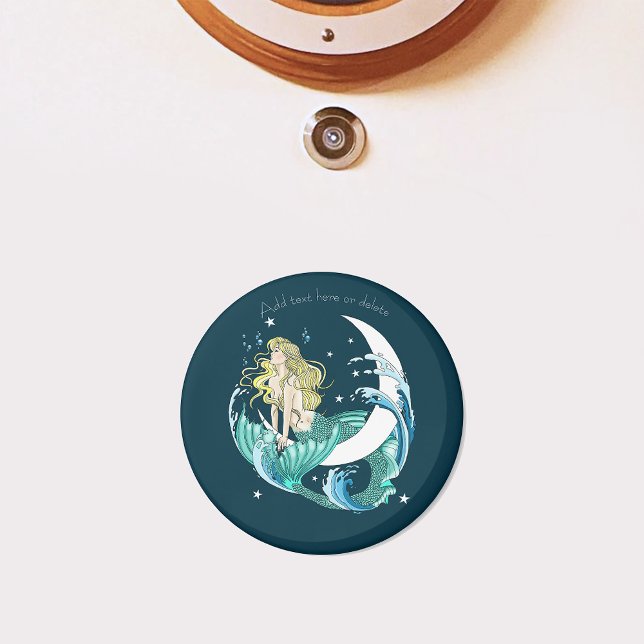 Íman Sereia Loira Lua Crescente Arte Deco Fantasia (Criador carregado)