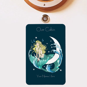 Íman Sereia Loira Lua Fantasia Arte Deco Navio de Cruze