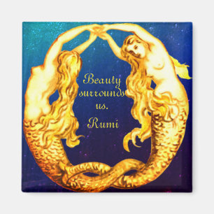 Íman Sereia Magnet com citação de Rumi