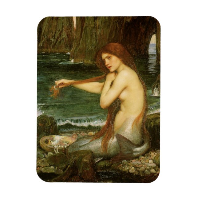 Íman Sereia por John William Waterhouse (Vertical)