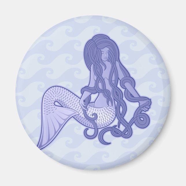 Íman Sereia Sentada Azul (Frente)