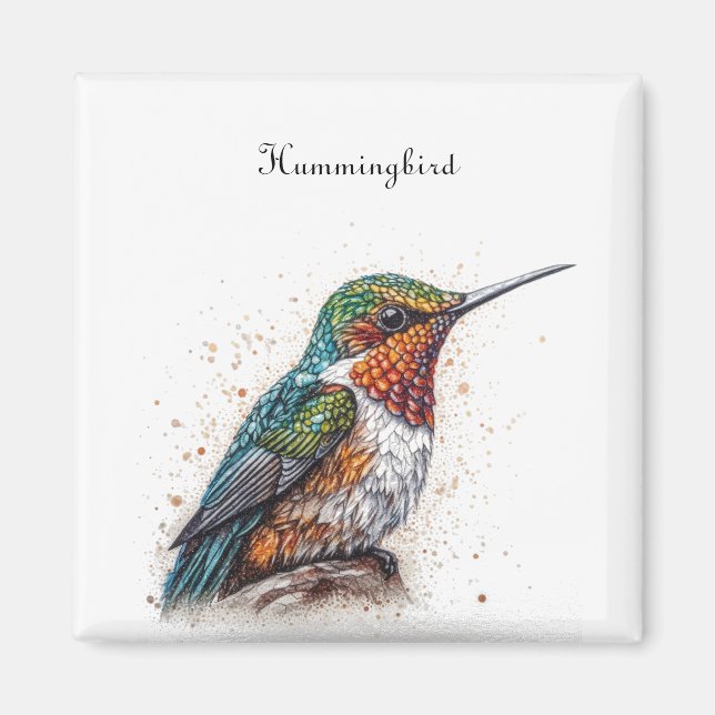 Íman Serenata de Hummingbird, personalizada (Frente)