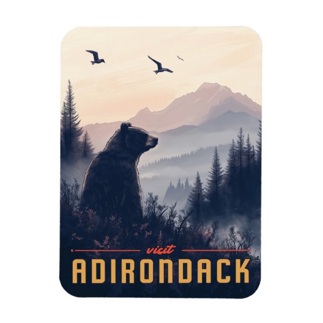 Íman Serene Adirondack Bear: Uma Vintage (Vertical)