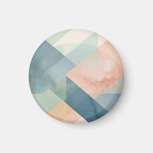 Íman Serene Geometry - Arte de Muro Abstrato de Pastel  (Frente)