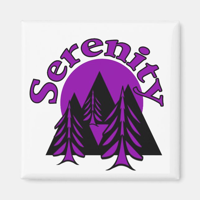 Íman Serenidade Citação Moderna Roxo Roxo Árvores (Frente)