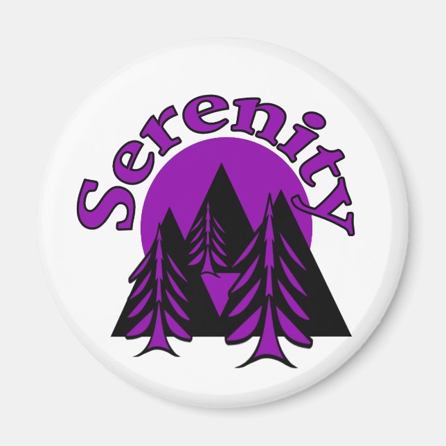 Íman Serenidade Citação Moderna Roxo Roxo Árvores (Frente)