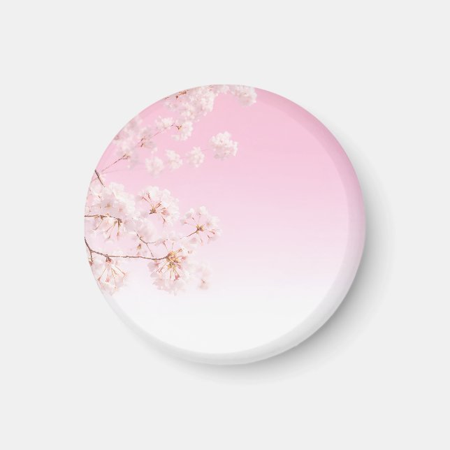 Íman Serenidade de Primavera com Flor de Cerejeira Rosa (Frente)