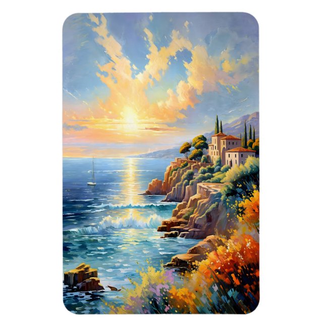 Íman Serenidade Sunset pelo Impressionismo do Mediterrâ (Vertical)
