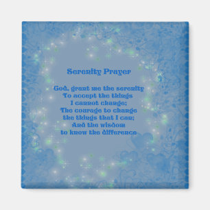 Íman Serenity Prayer Blue Hearts Inspirational Magnet