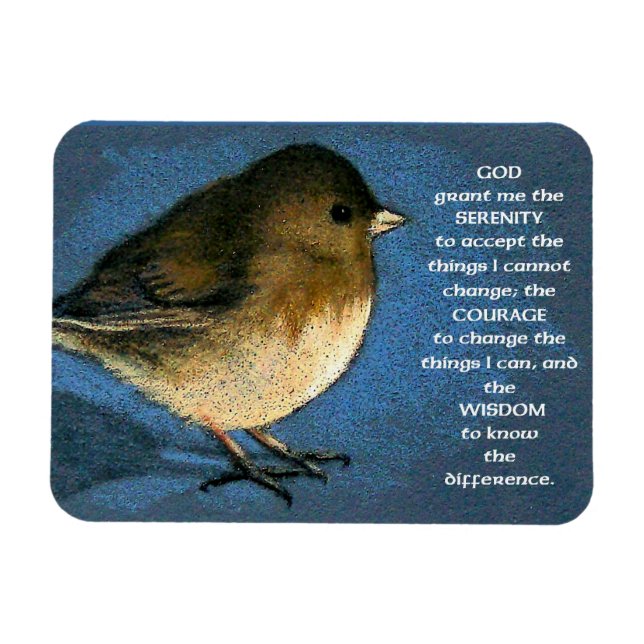 Íman Serenity Prayer: Junco. Arte do lápis de cores (Horizontal)