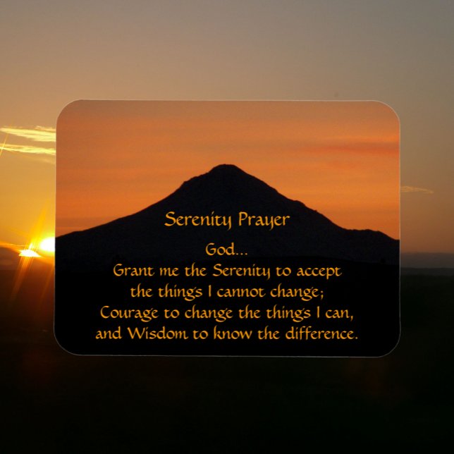 Íman Serenity Prayer Mountain Sunset Landscape (Sunset Background)