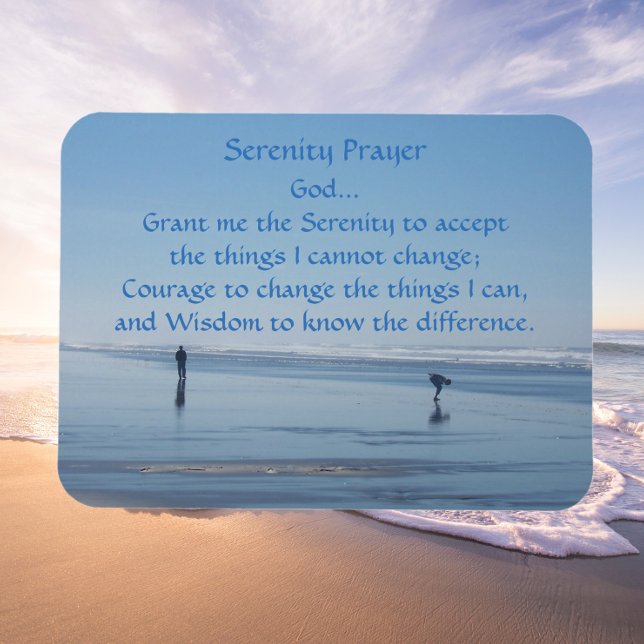 Íman Serenity Prayer Ocean Beach Photo (Beach Background)