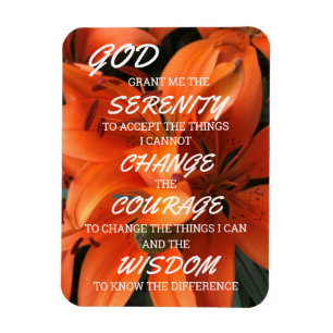 Íman Serenity Prayer Orange Lily Flowers Foto Deus