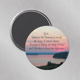 Íman Serenity Prayer Pink Seascape Sunset