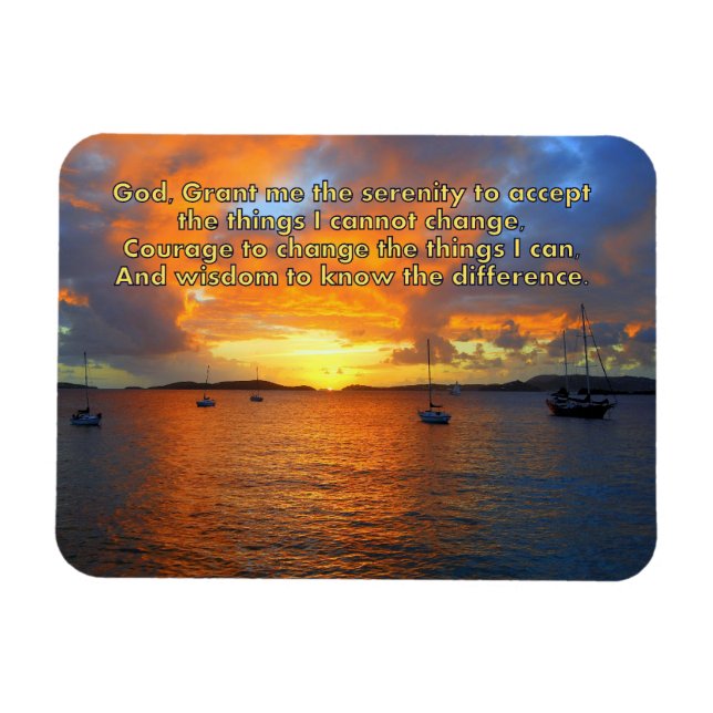 Íman Serenity Prayer Sailboat no Sunset Magnet (Horizontal)