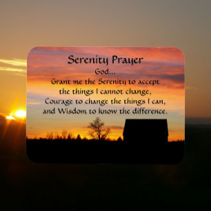 Íman Serenity Prayer Sunset Silhouette Photo Magnet