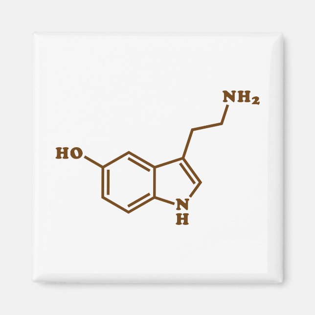 Íman Serotonina Fórmula Química Molecular (Frente)
