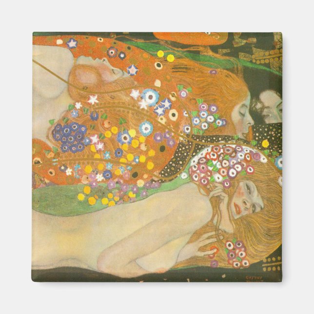 Íman Serpentes d'água II por Gustav Klimt, Art Nouveau (Frente)