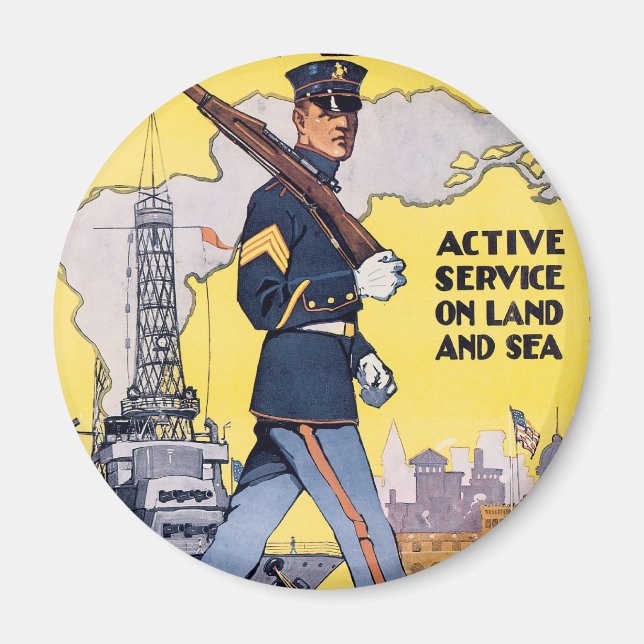 Íman Serviço Ativo para o Solo e o Mar (Frente)